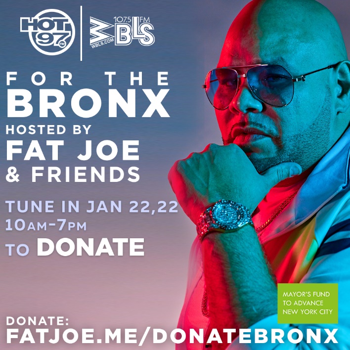 Fat Joe & Friends To Take Over HOT97 & WBLS on Jan. 22 to Raise Funds for Families Impacted by Bronx Apartment Fire Fat Joe & Friends To Take Over HOT97 & WBLS on Jan. 22 to Raise Funds for Families Impacted by Bronx Apartment Fire