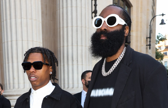 Balenciaga Blues Brothers: James Harden Runs Drip-And-Roll With Lil Baby At Paris Fashion Week Balenciaga Blues Brothers: James Harden Runs Drip-And-Roll With Lil Baby At Paris Fashion Week