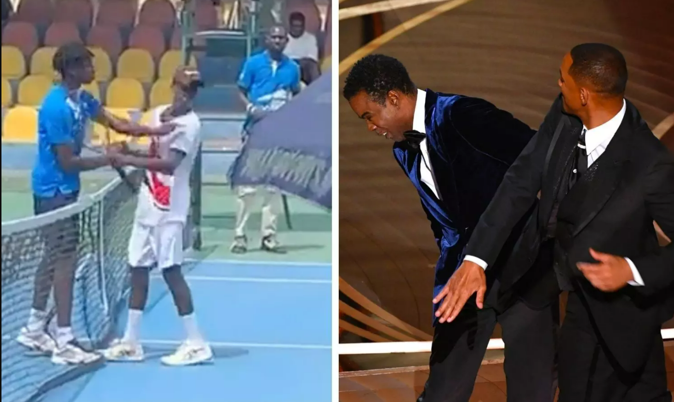 Top-Seeded Tennis Player Slapped Winning Opponent in Similar Fashion as Will Smith Did to Chris Rock at the Oscars Top-Seeded Tennis Player Slapped Winning Opponent in Similar Fashion as Will Smith Did to Chris Rock at the Oscars